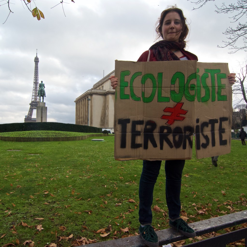 Stop Climate Chaos trip to Paris ecologist not terrorist (c) Eoin Campbell