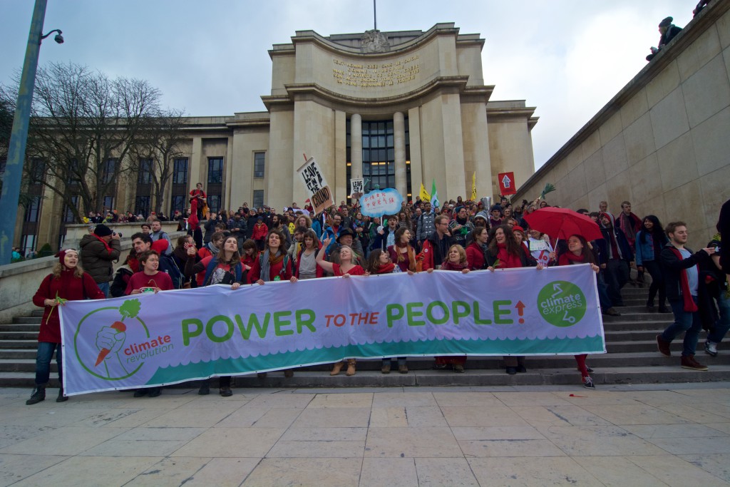 Stop Climate Chaos trip to Paris Climate Express (c) Eoin Campbell