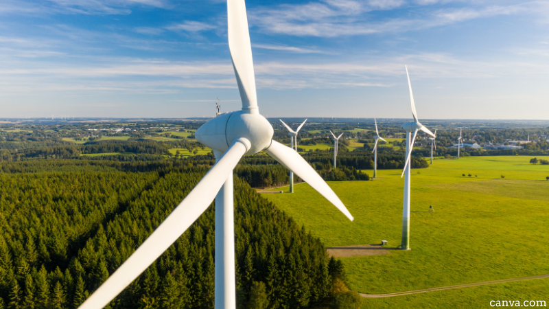 Wind turbines in rural area, Germany