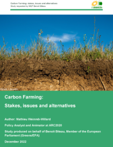 Carbon Farming: Stakes, issues and alternatives